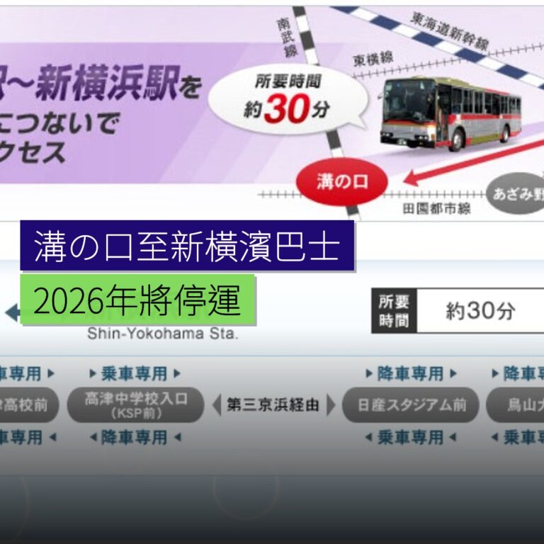 溝の口至新橫濱直通巴士2026年停運 溝の口至新橫濱直通巴士2026年停運