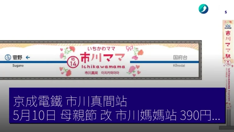 京成電鐵 市川真間站 5月10日 母親節 改 市川媽媽站 390円 車票