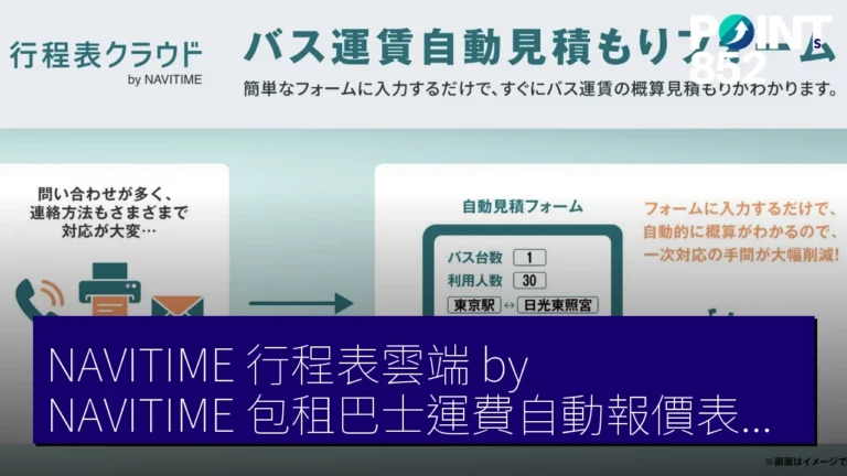NAVITIME 行程表雲端 by NAVITIME 包租巴士運費自動報價表單上線 輸入數據生成行程表 NAVITIME 行程表雲端 by NAVITIME 包租巴士運費自動報價表單上線 輸入數據生成行程表