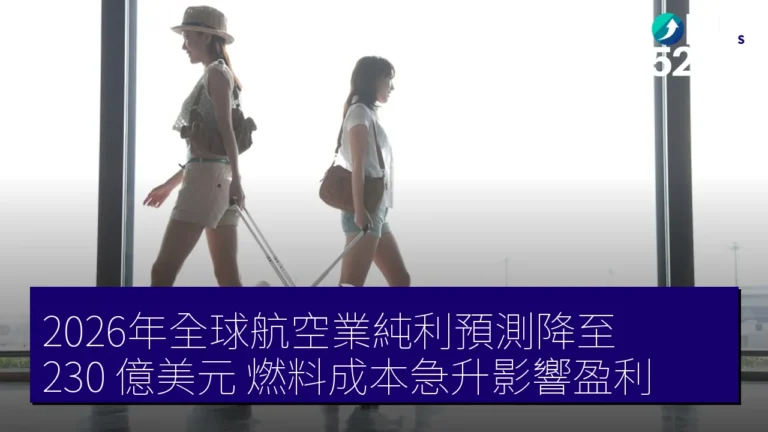 2026年全球航空業純利預測降至 230 億美元，燃料成本急升影響盈利