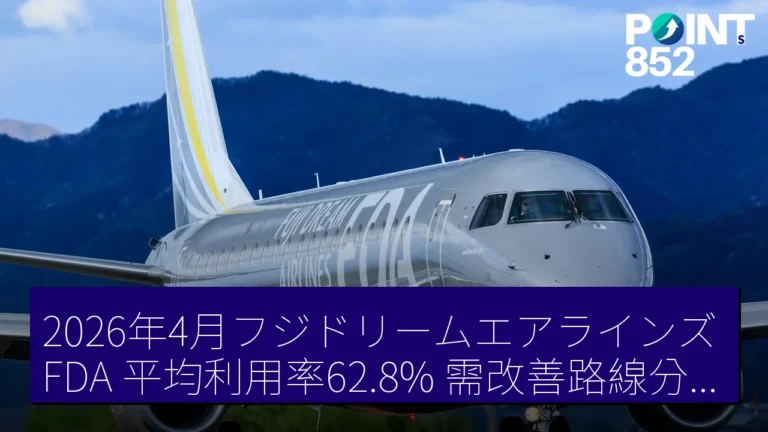 2026年4月フジドリームエアラインズ(FDA)平均利用率62.8% 需改善路線分析 2026年4月フジドリームエアラインズ(FDA)平均利用率62.8% 需改善路線分析