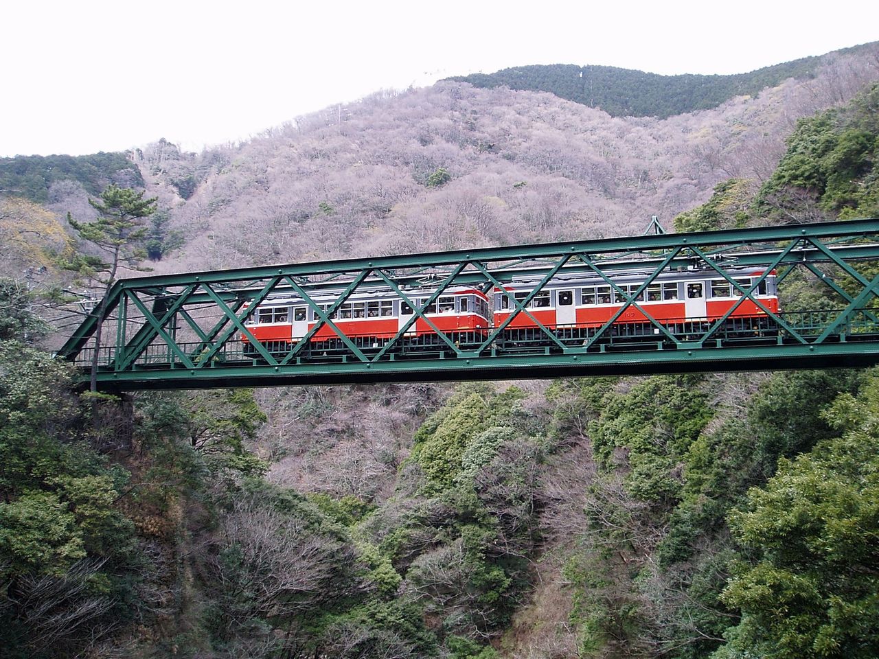 箱根早川與登山鐵道橋樑