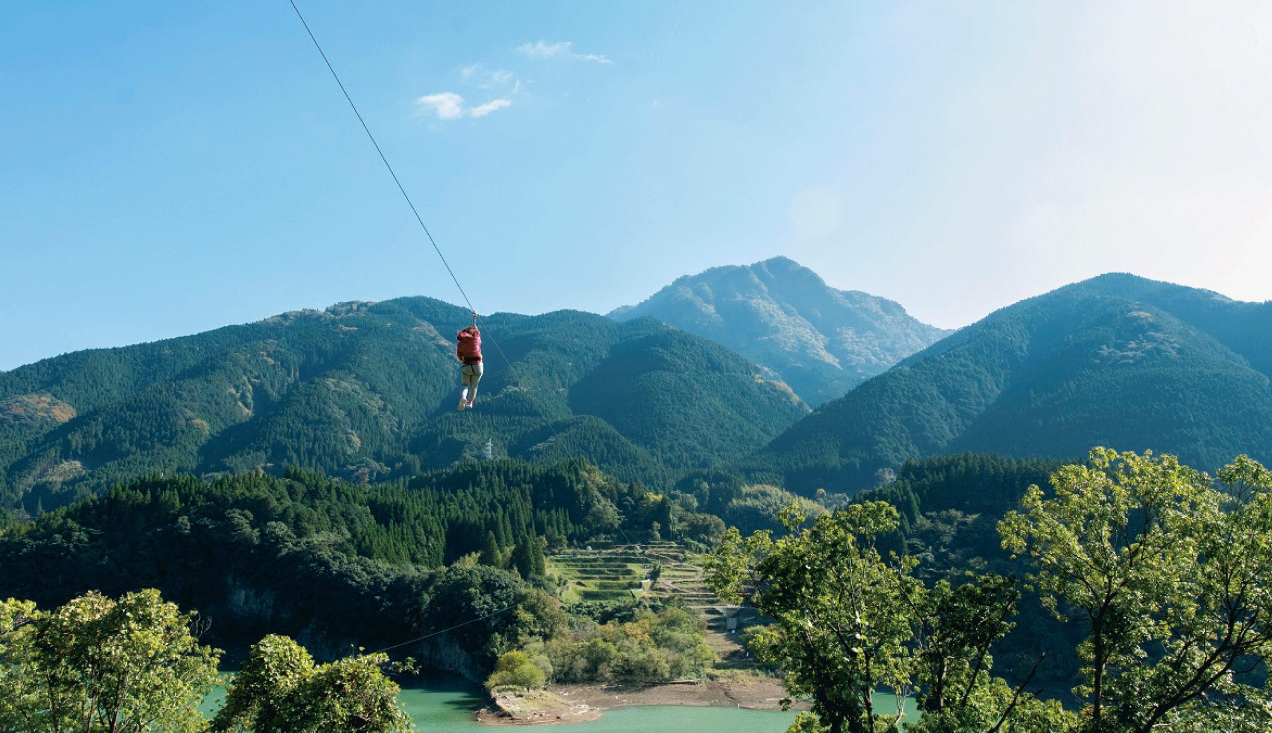 美里站點的高空滑索