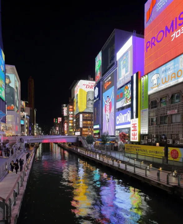 大阪道頓堀夜景與霓虹招牌