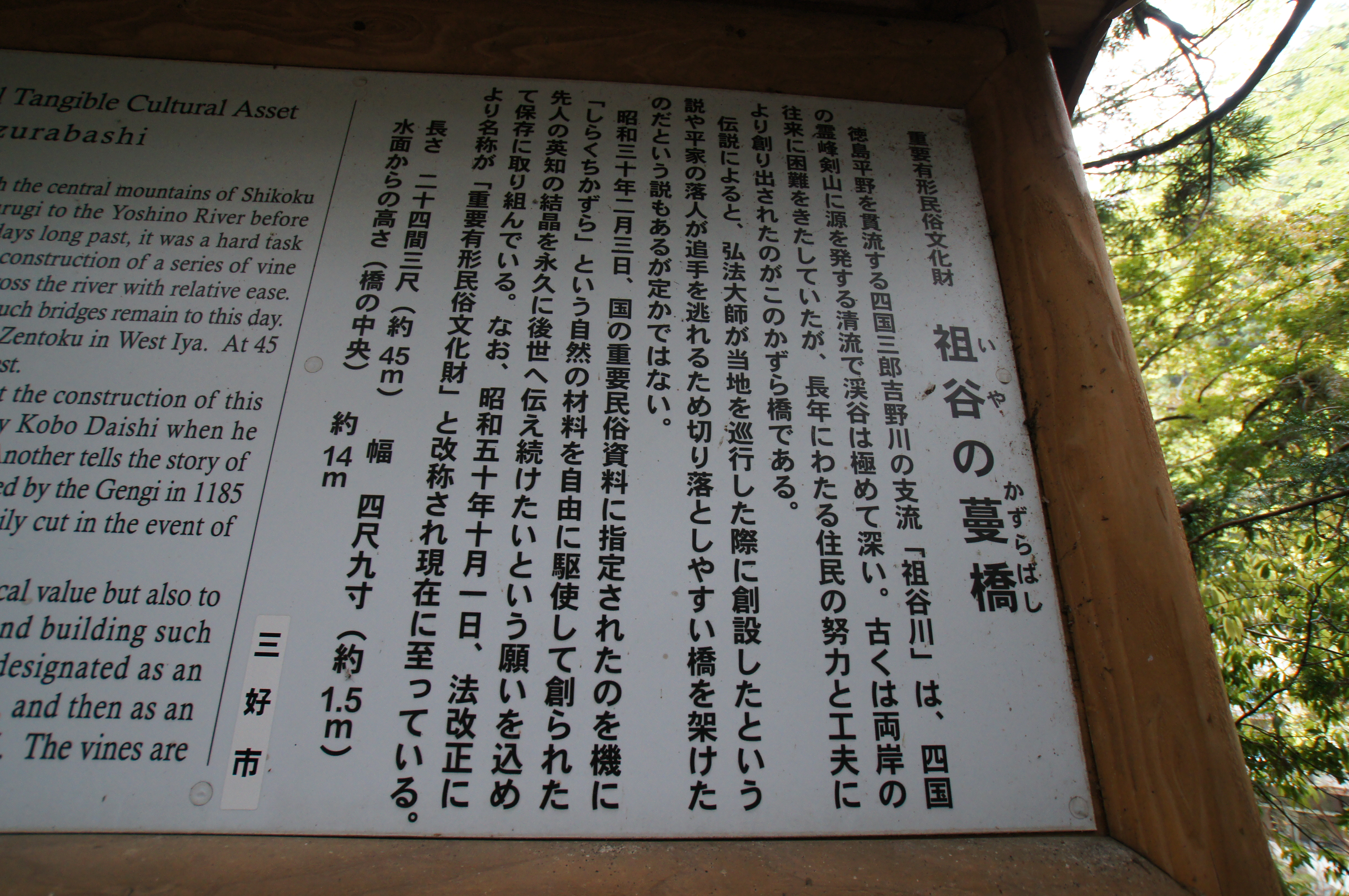 祖谷蔓橋橫跨祖谷溪谷