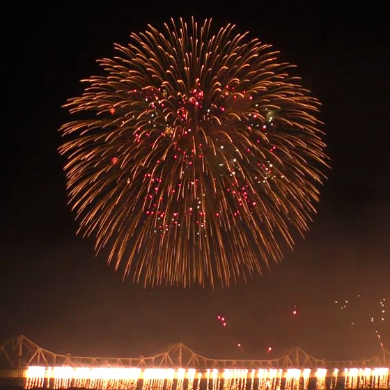 夜空綻放的大輪花火