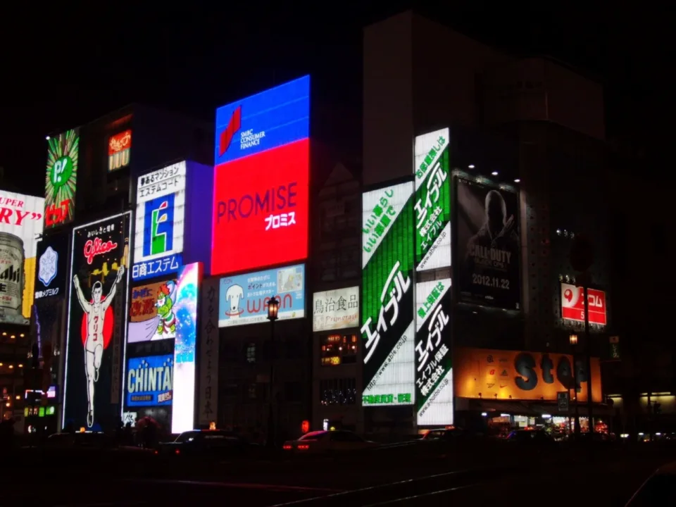道頓堀霓虹招牌夜景