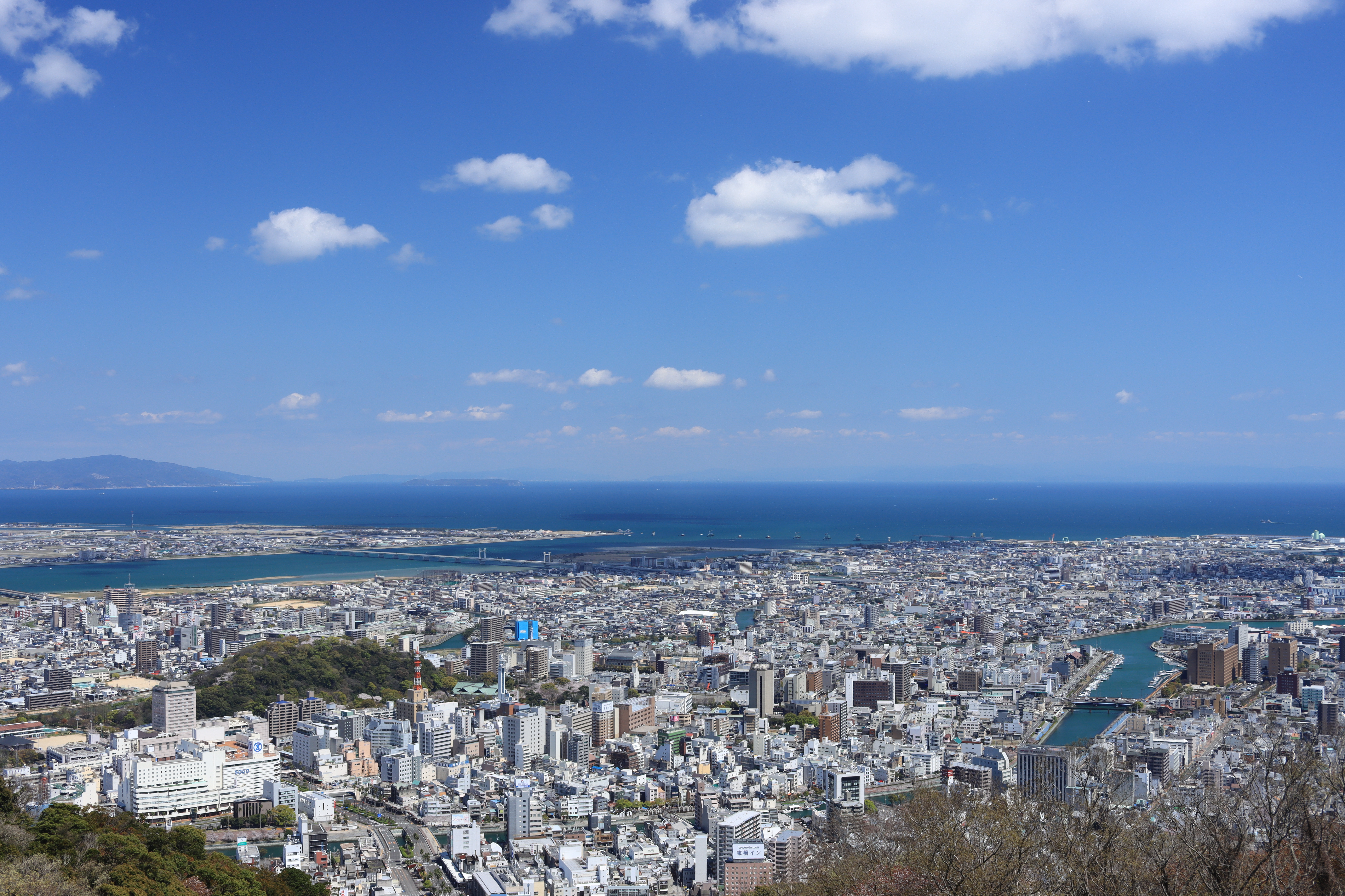 眉山山頂俯瞰德島市景