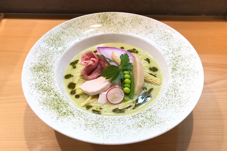 銀座 篝 鎌倉店 宇治抹茶雞白湯そば