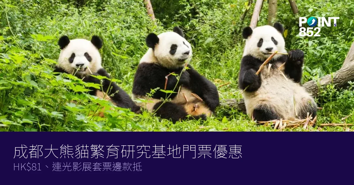 成都大熊貓繁育研究基地門票優惠2026|HK、連光影展套票邊款抵 成都大熊貓繁育研究基地門票優惠2026|HK、連光影展套票邊款抵