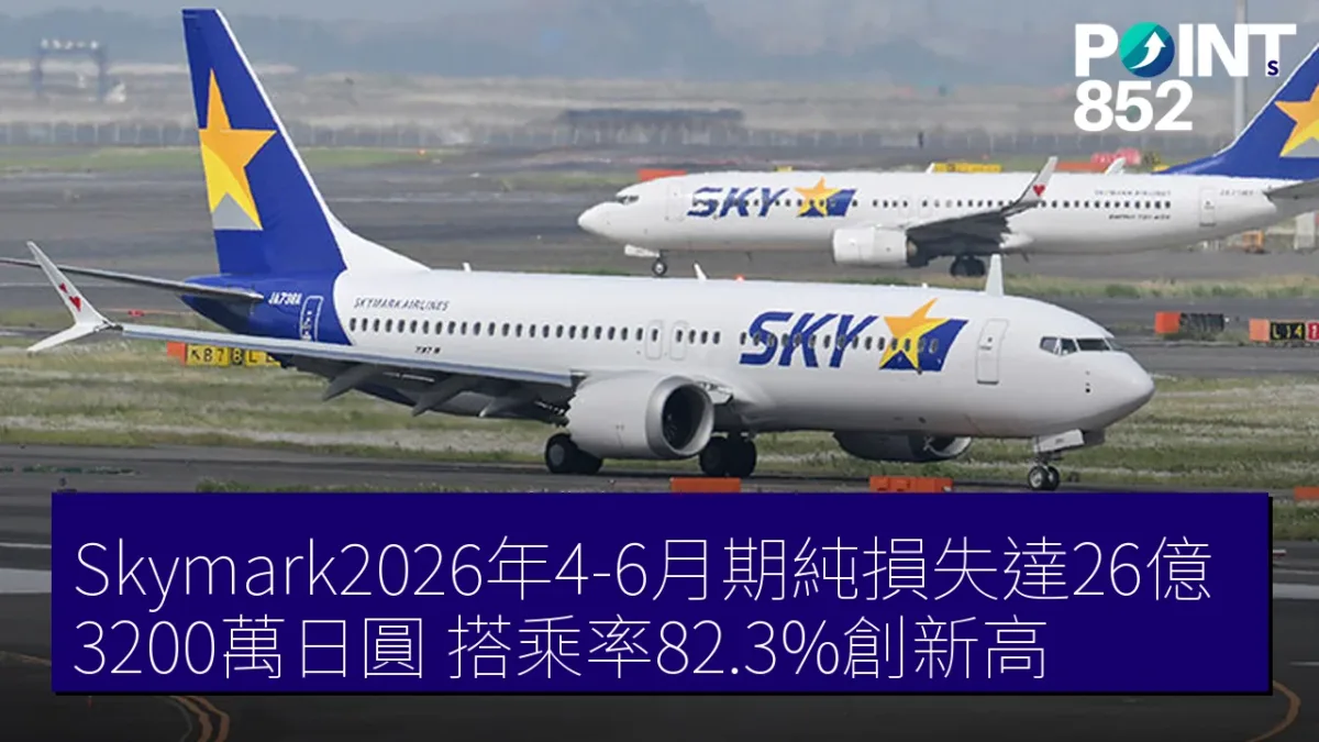 Skymark2026年4-6月期純損失達26億3200萬日圓 搭乘率82.3%創新高